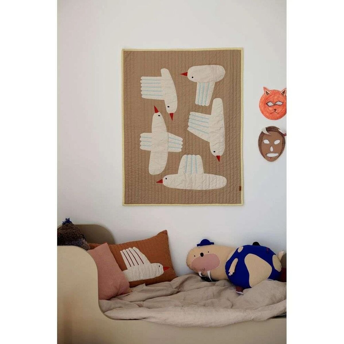 Bird Quilted Rug Zand
