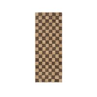 Check Wool Jute Rug 70x180 Coffee/Natural