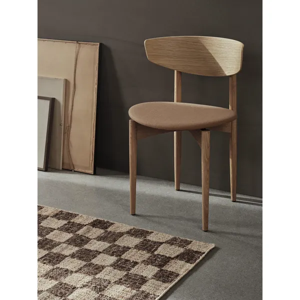 Check Wool Jute Rug 70x180 Coffee/Natural
