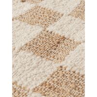 Check Wool Jute Carpet 200x300 Off-White/Natural