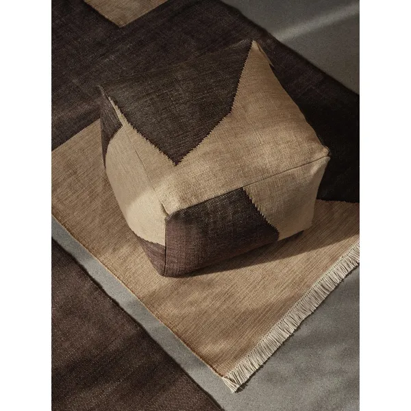 Forene Square Puf Tan/Chokolade