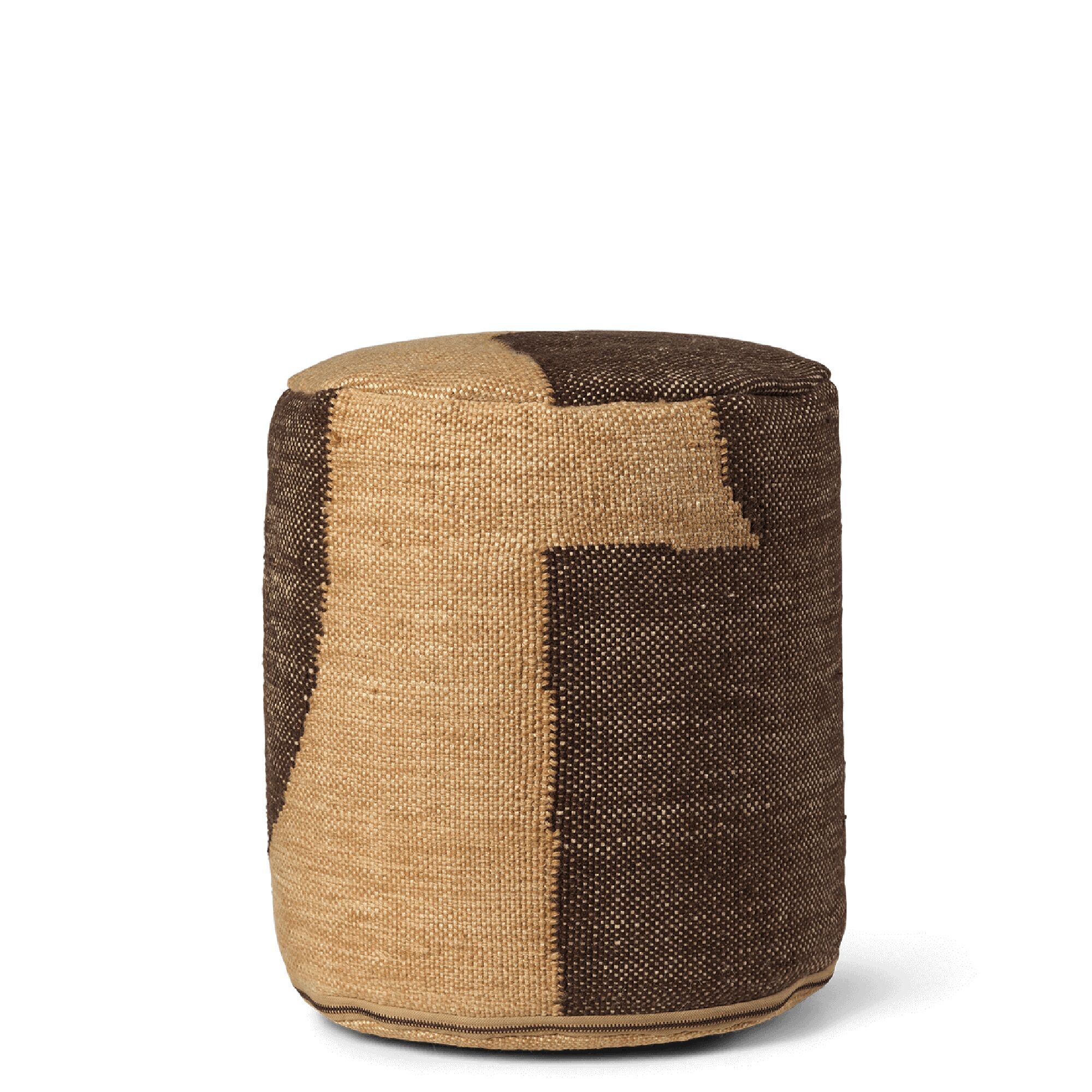Forene Sylinder Puff Tan/Sjokolade