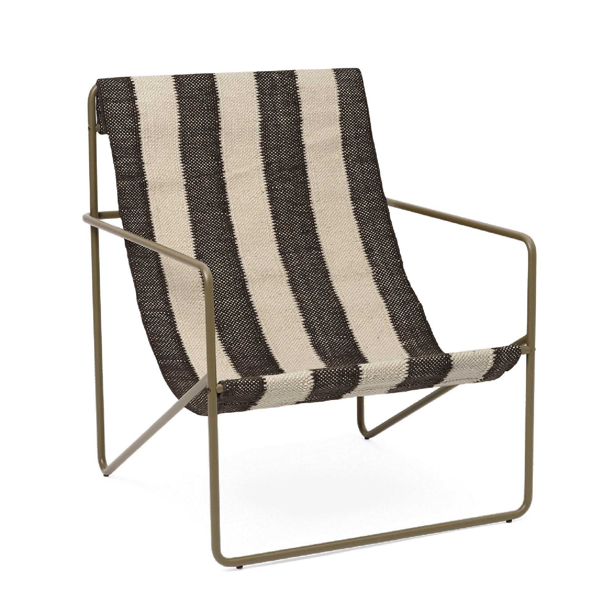 Desert Lenestol Olivengrønn/off-white/sjokoladefarget