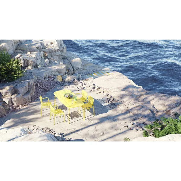 WEEK-END Rectangular Table 85x180 Gray Blue