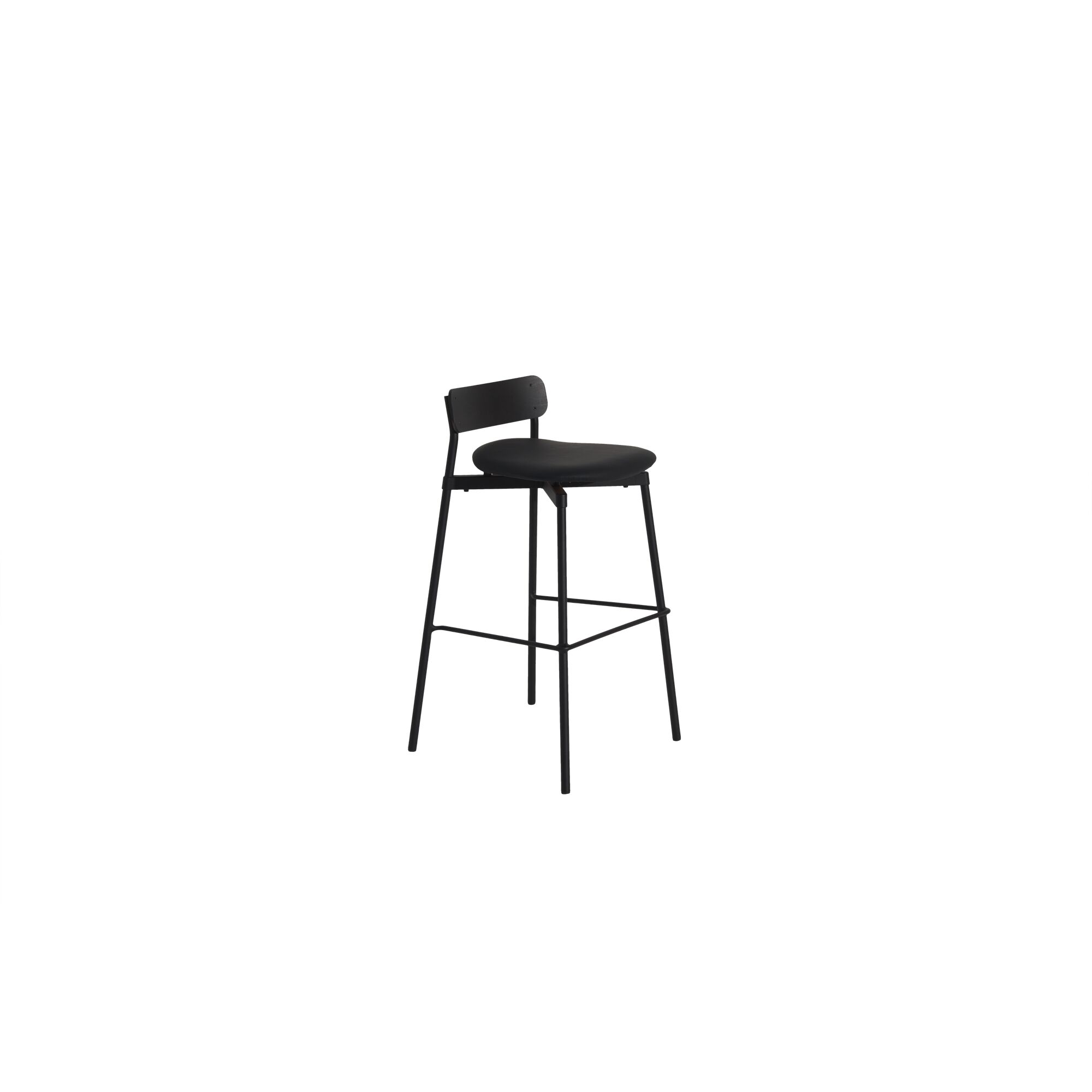 Fromme Bois H75 Barstol Cuir Sort