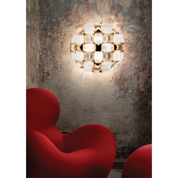 Mida Wall/ Ceiling Light Large White/Gold