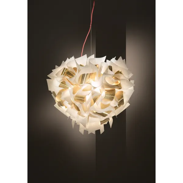 Veli Aurea Pendant Large White/ Gold With Red Cord