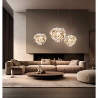 Veli Aurea Pendant Large White/ Gold With Red Cord