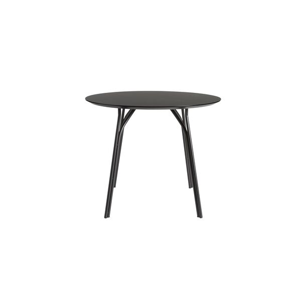 Tree Runder Tisch Ø90 Schwarz/ Graues Schwarzes Laminat