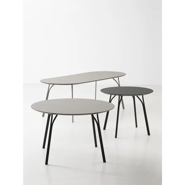 Tree Round Table Ø90 Black/ Beige Laminate