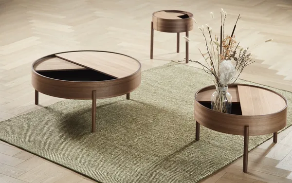 Arc Coffee Table Black Ash Ø89