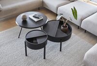 Soround Sofabord Sort Ask Ø60 H39,5