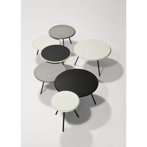 Soround Table Basse Bois Ciment Ø60 H49