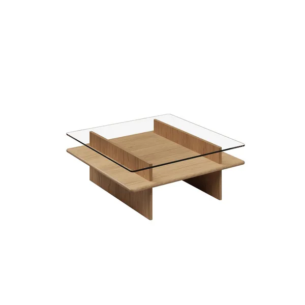 Parallel Coffee Table 90x90 White Pigmented Oak
