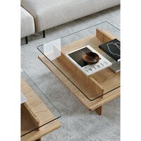 Parallel Coffee Table 90x90 White Pigmented Oak