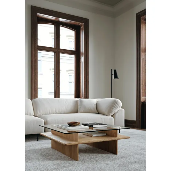 Parallel Coffee Table 90x90 White Pigmented Oak