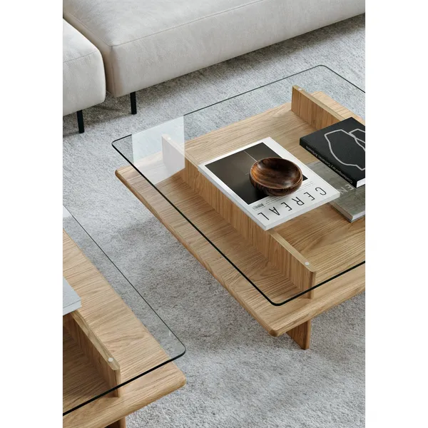 Parallel Coffee Table 120x60 White Pigmented Oak