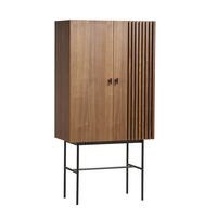 Walnut veneer and black