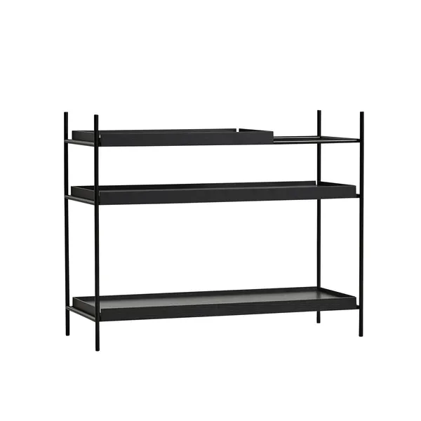 Tray Style 2 Shelf Low Black
