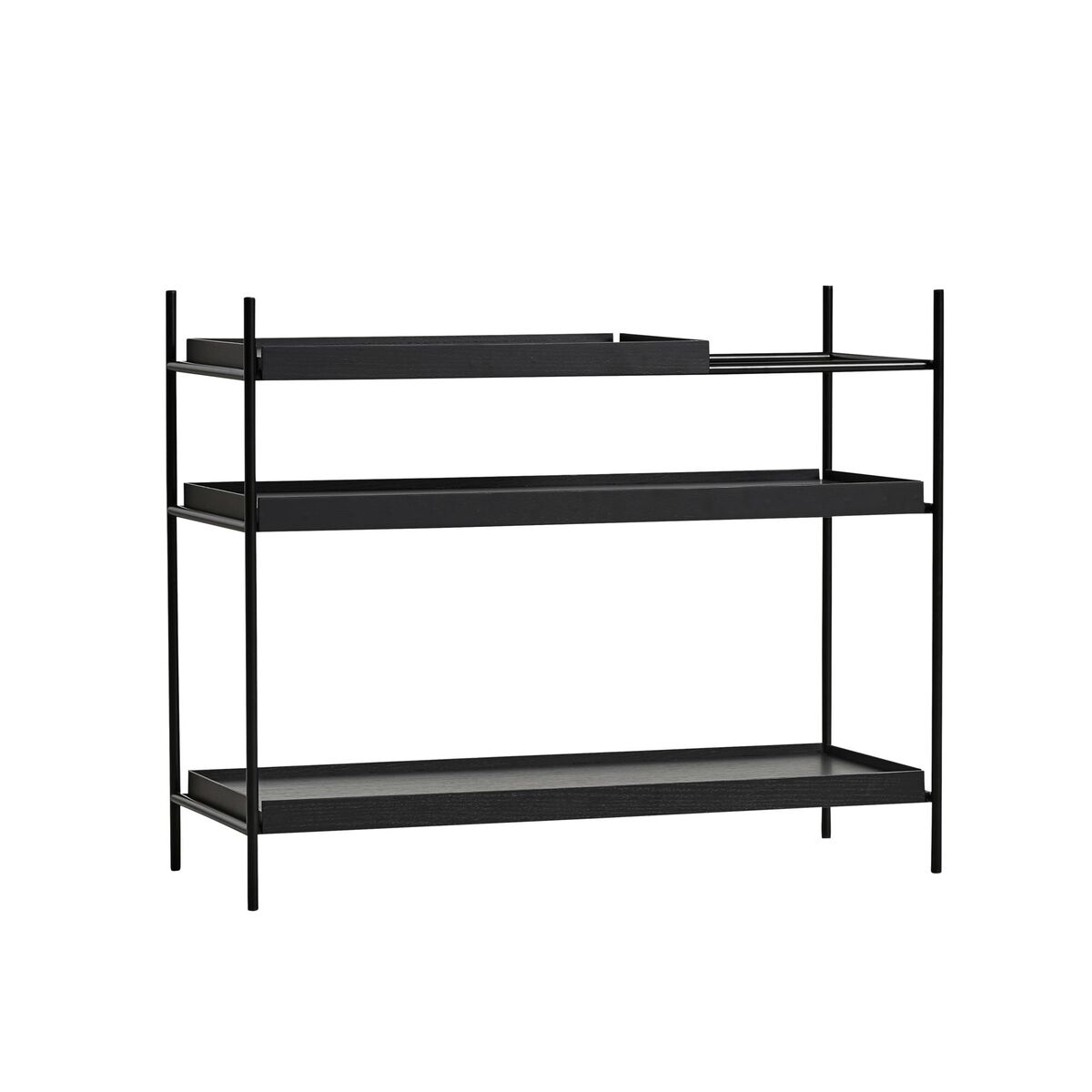 Tray Style 2 Shelf Low Black