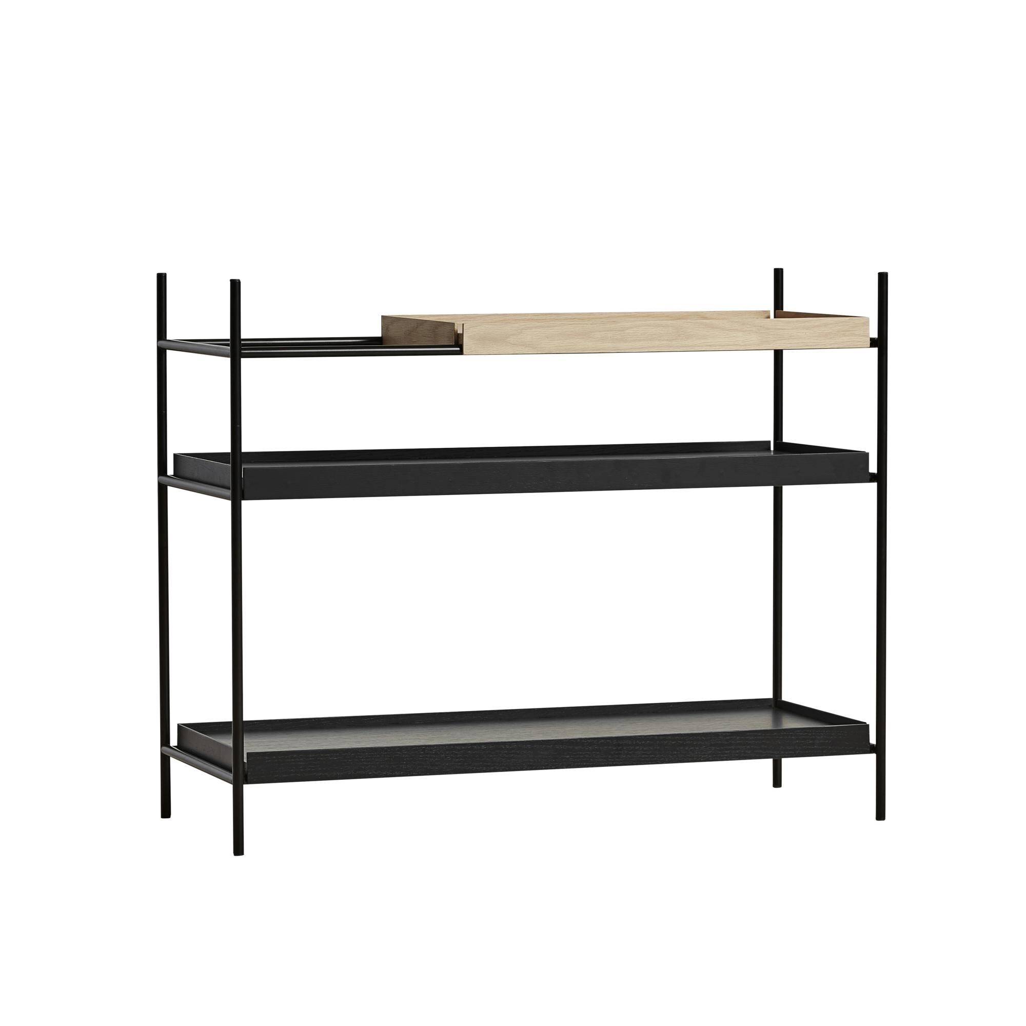 Étagère Basse Tray Noir/chêne