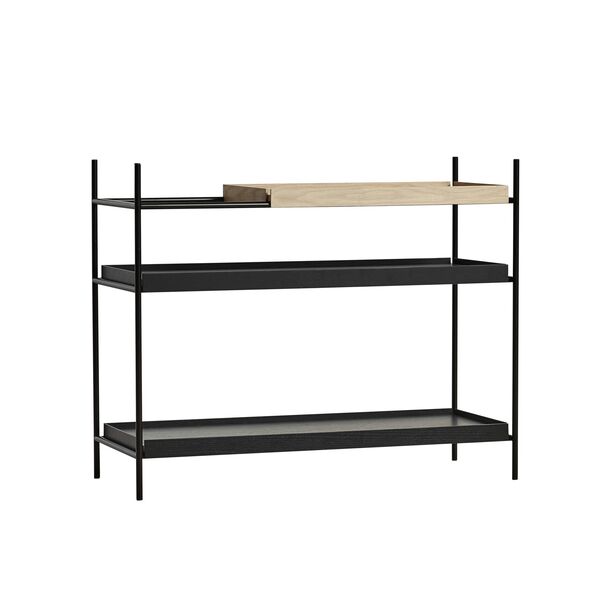 Tray Shelf Low Black/Oak