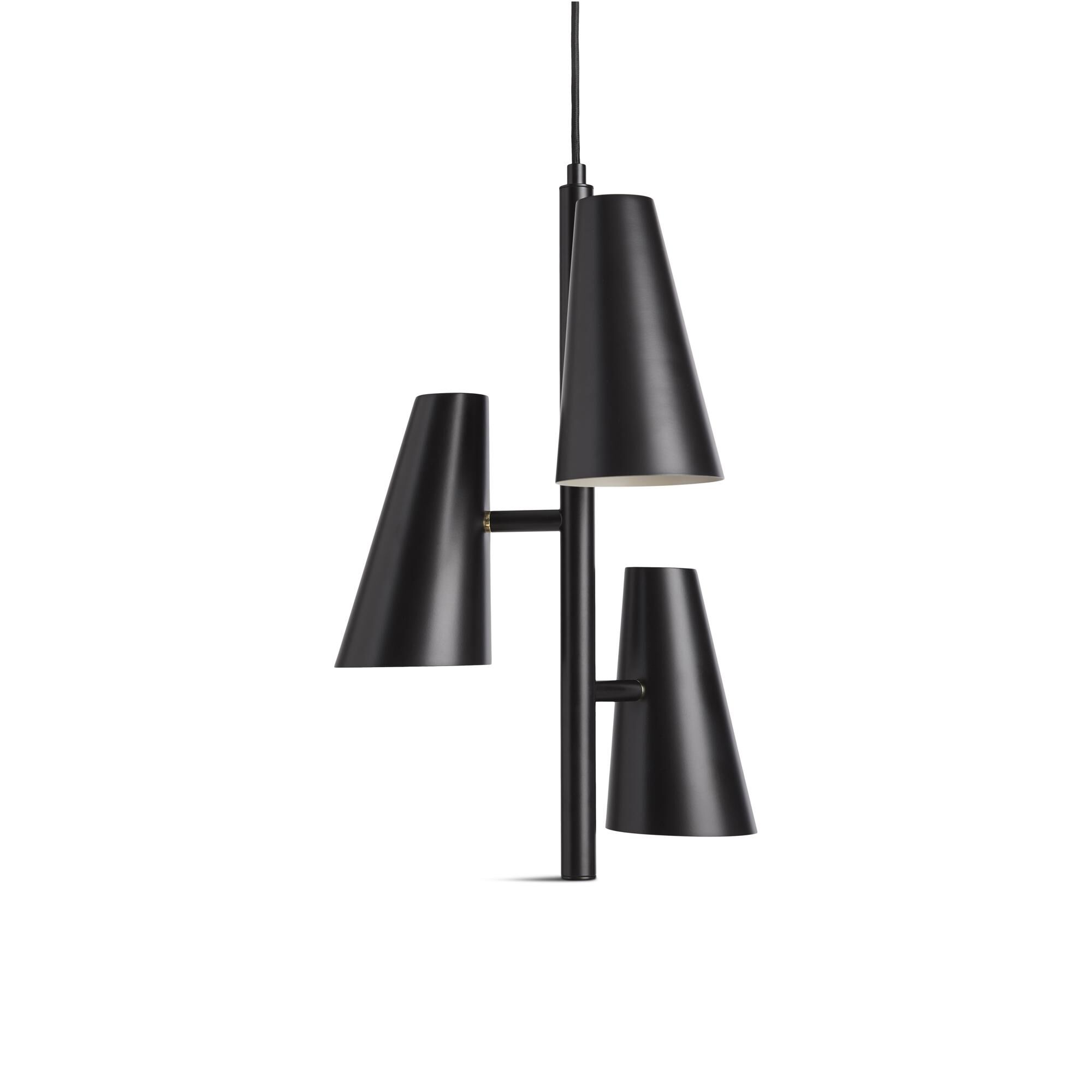 Cono Taklampa Svart 3 Lampsk&auml;rmar