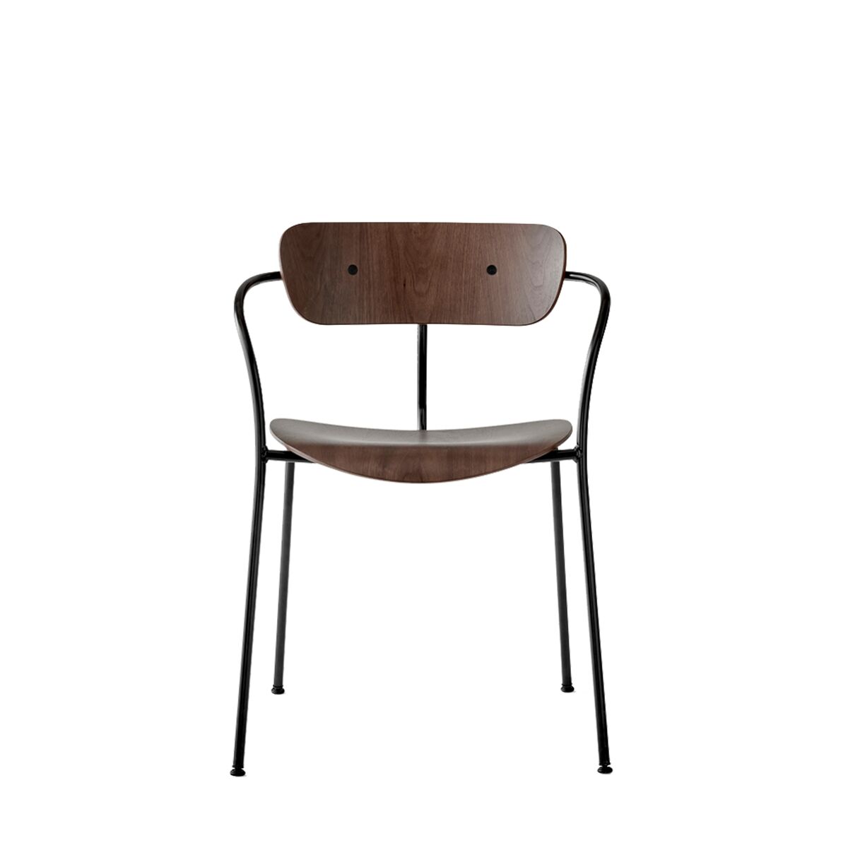 Pavilion AV2 Sedia da Pranzo con Braccioli Noce/ Nero