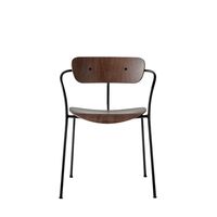 Pavilion AV2 Sedia da Pranzo con Braccioli Noce/ Nero