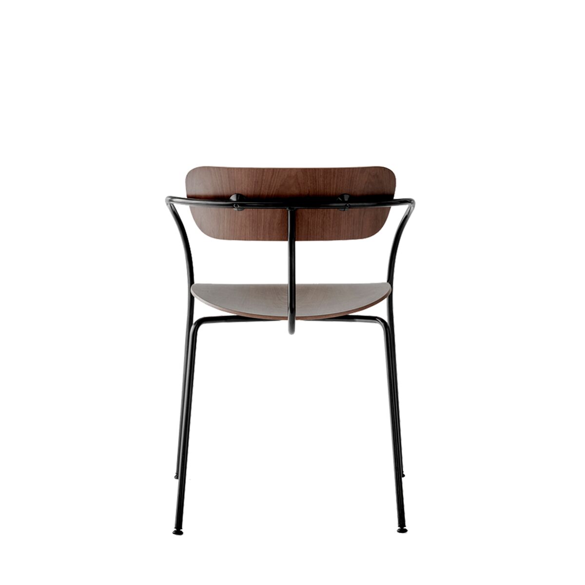 Pavilion AV2 Sedia da Pranzo con Braccioli Noce/ Nero