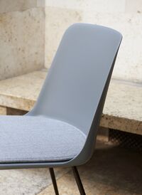 Rely HW34 Dining Chair With Armrest Padded Seat White/ Chrome/ Karakorum 001