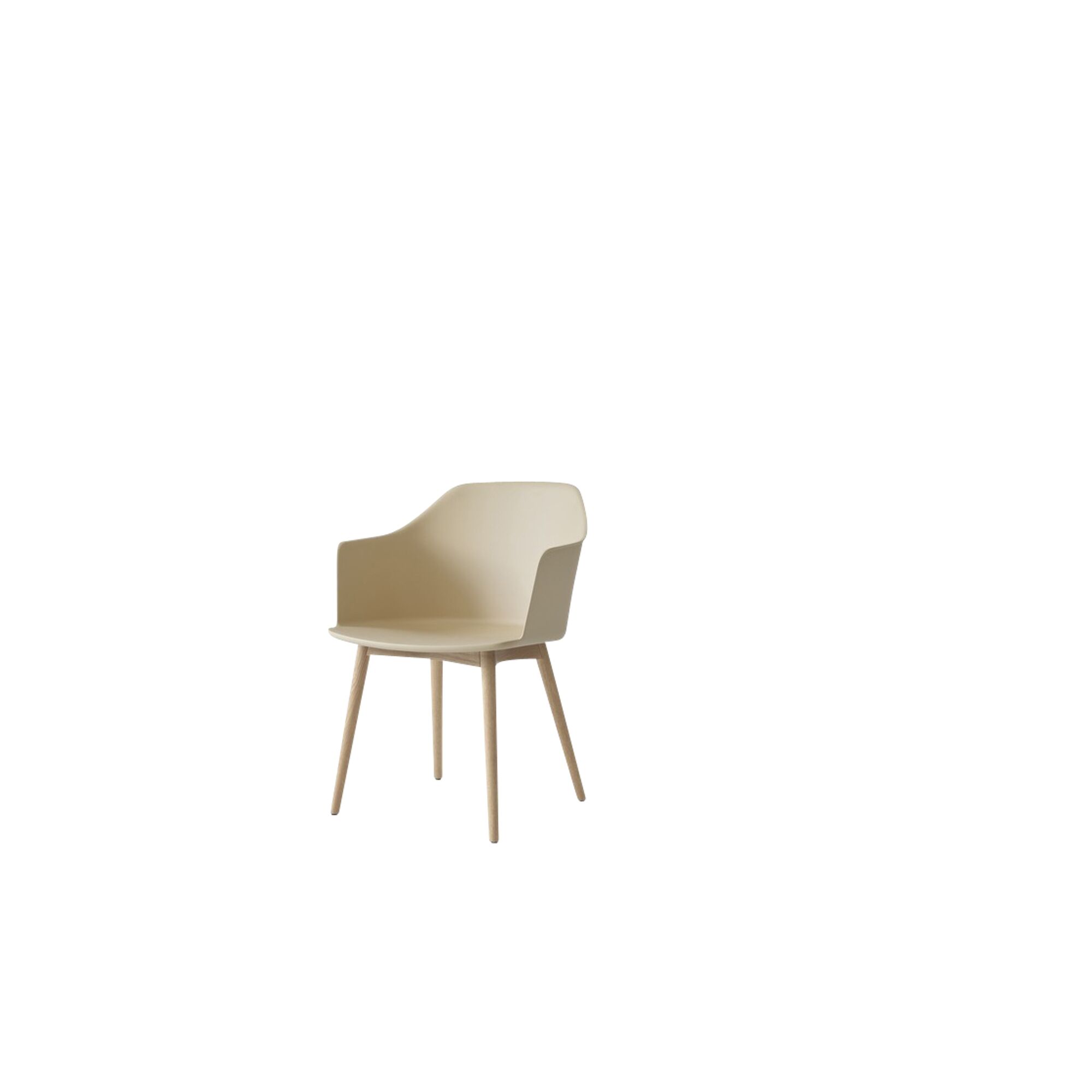 Rely HW76 Spisestol med Armlener Beige Sand/ Klarlakkert Eik