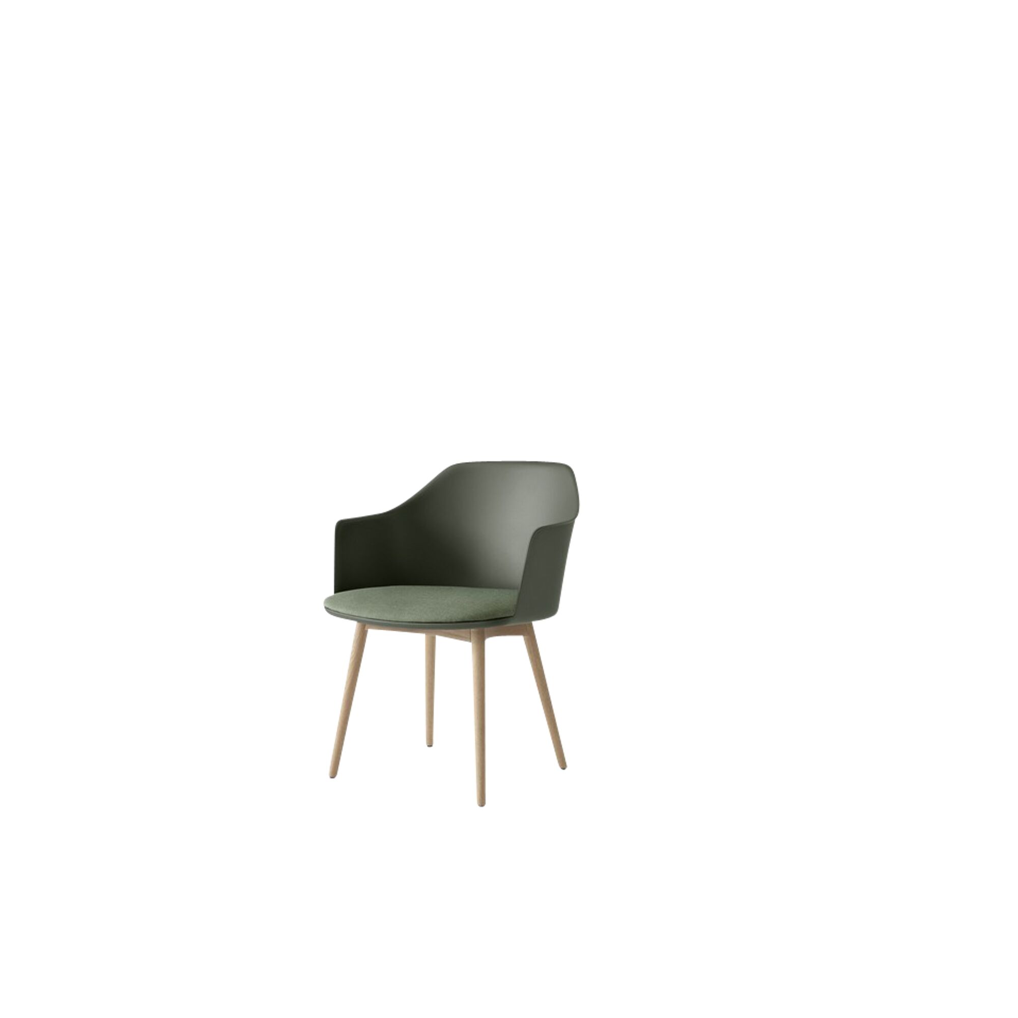 Rely HW77 Spisebordsstol Med Armln Polstret Sde Bronze Green/Klarlakeret Eg/Canvas 0926
