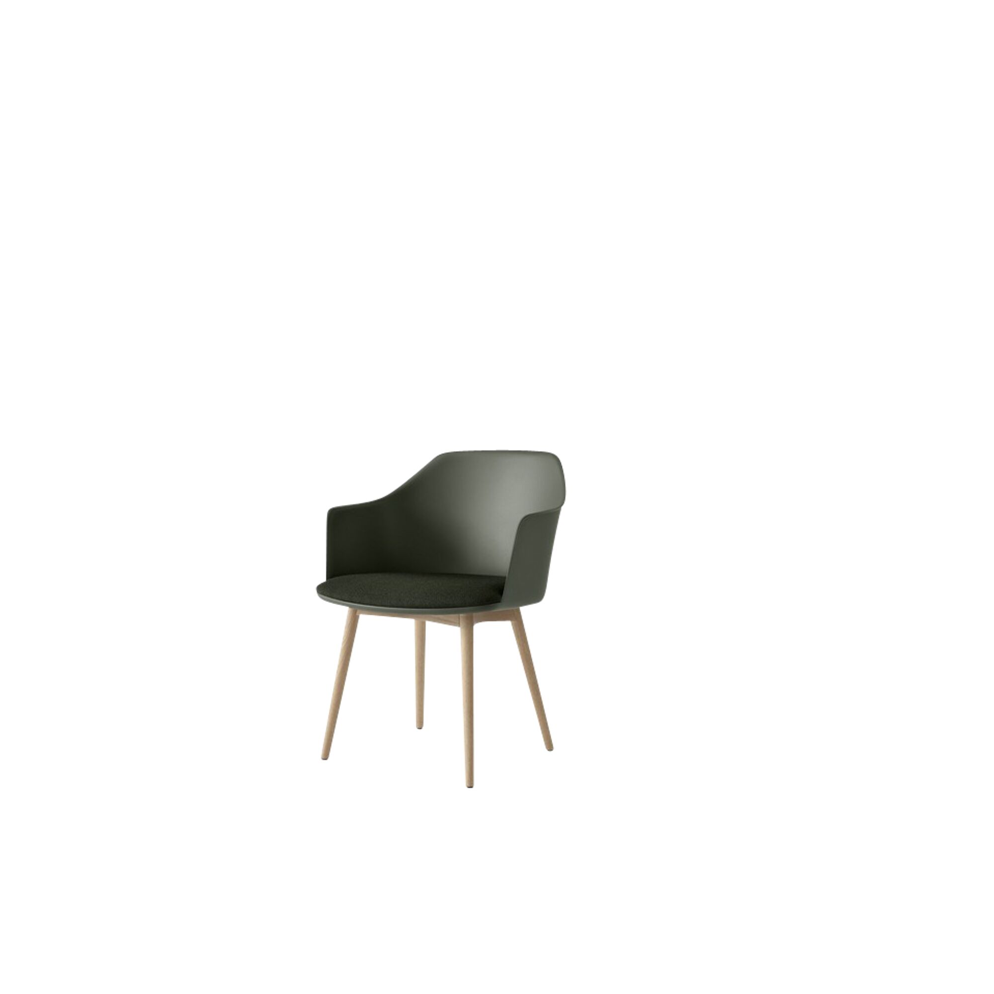Rely HW77 Spisebordsstol Med Armln Polstret Sde Bronze Green/Klarlakeret Eg/Vidar 0972