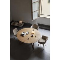 Rely HW77 Dining Chair With Armrest Padded Seat Bronze Green/Lacquered Walnut/Canvas 0926