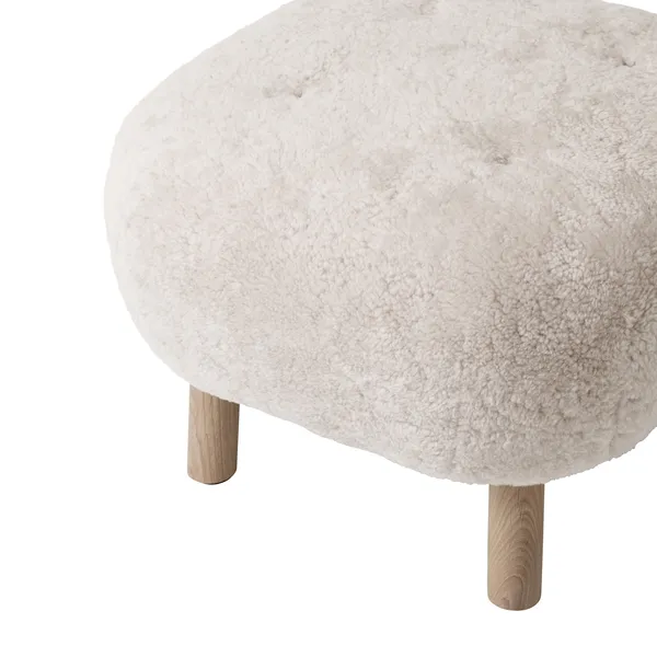 Little Petra ATD1 Pouf Sheepskin Moonlight/Oiled Oak