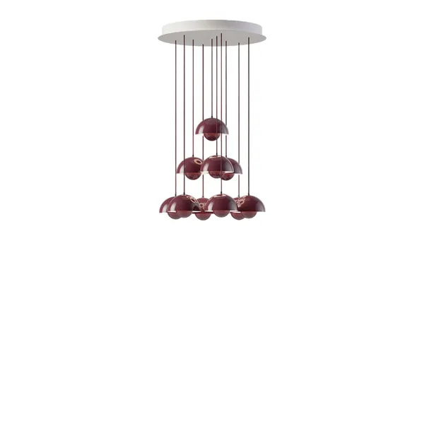 Flowerpot VP10 Chandelier 10 Pcs Ø53 Dark Plum