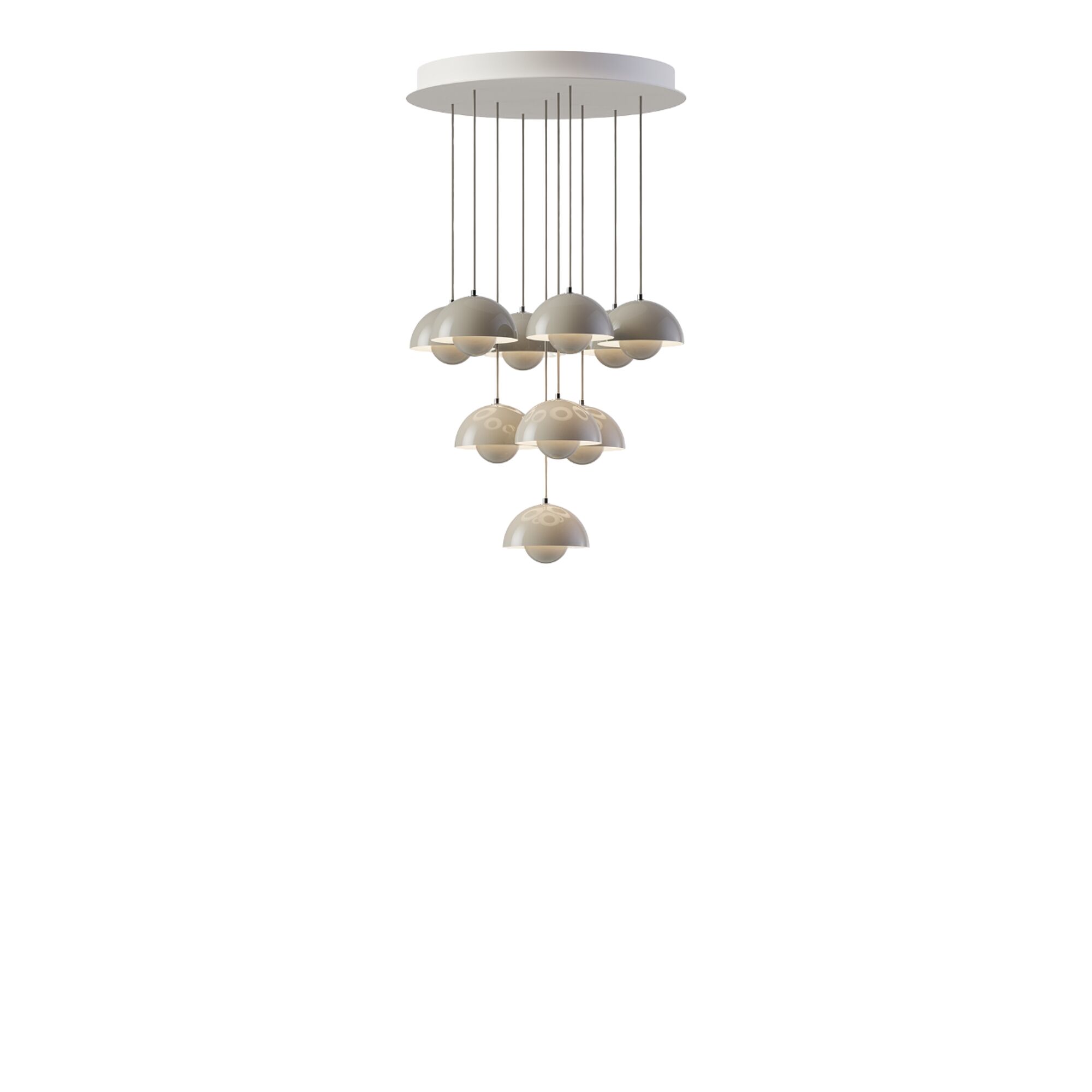 Flowerpot VP10 Ljuskrona 10 St &Oslash;53 Gr&aring; Beige