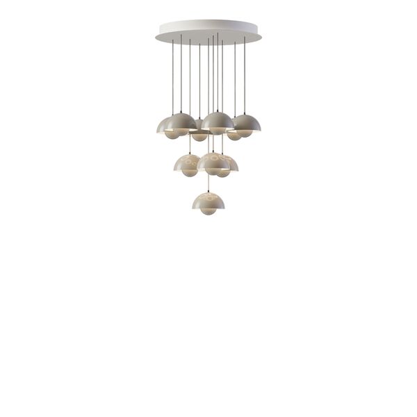 Flowerpot VP10 Kronleuchter 10 Stück Ø53 Grau Beige