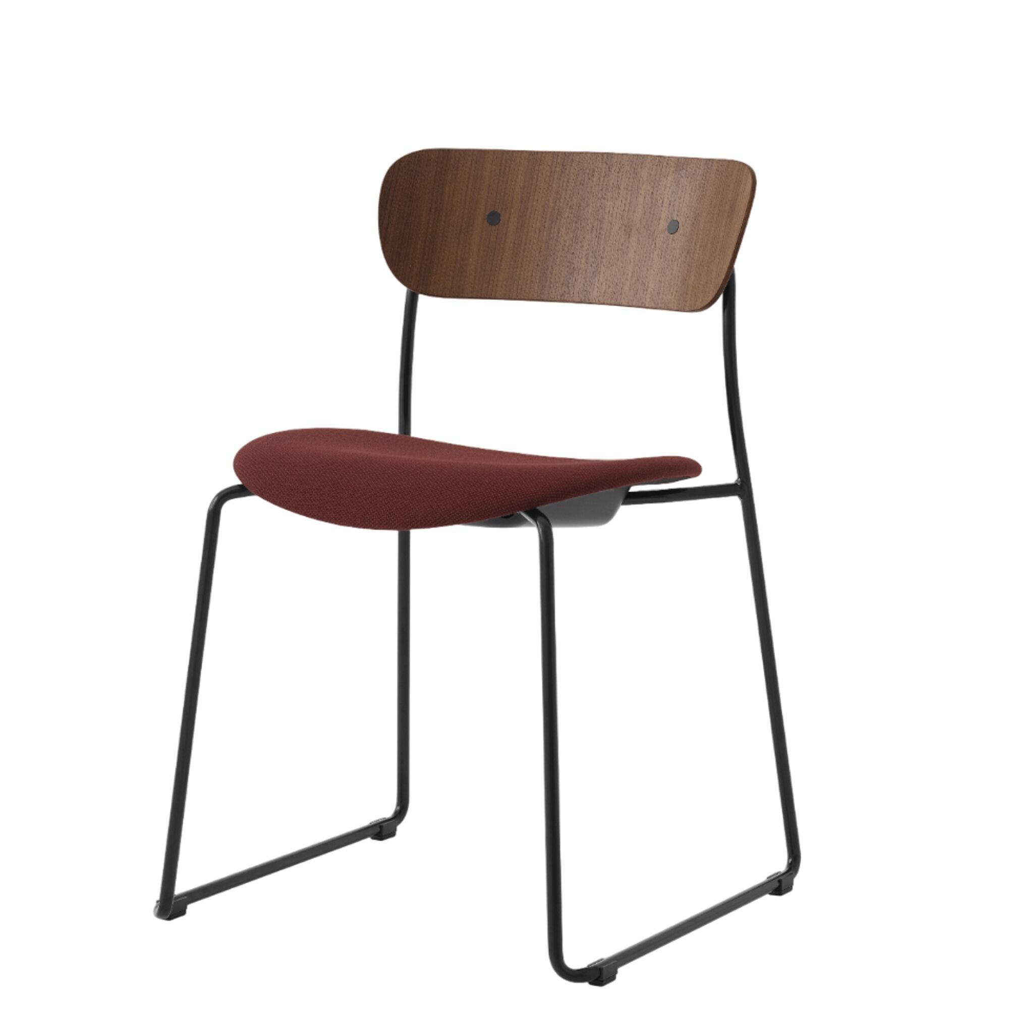 Pavilion AV52 Spisestol med Trukket Sete , Sort/ Fiord