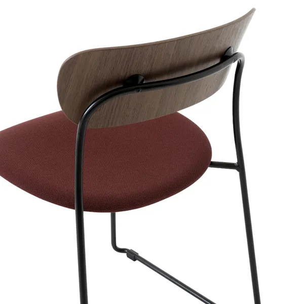 Pavilion AV52 Spisebordsstol Polstret Sæde Sort/Fiord