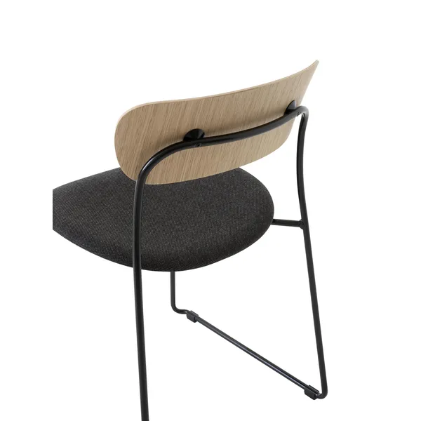 Pavilion AV52 Spisebordsstol Polstret Sæde Sort/Re-wool