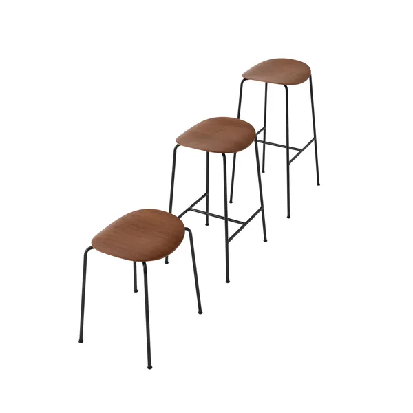 Pavilion AV37 Counter Bar Stool Lacquered Walnut