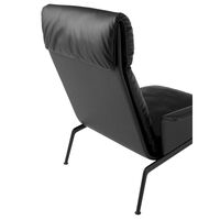 Muno LN17 Armchair With Armrests & High Back Warm Black/Noble Leather Black
