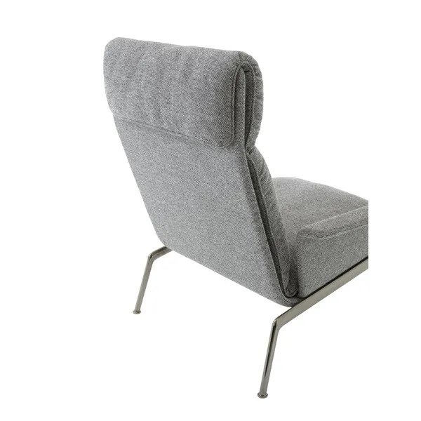 Muno LN17 Armchair With Armrests & High Back Dark Chrome/Hallingdal 0126