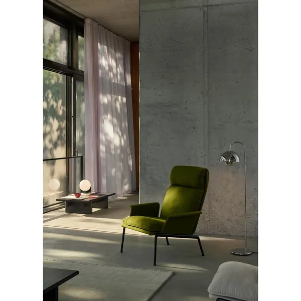 Muno LN17 Armchair With Armrests & High Back Dark Chrome/Hallingdal 0126