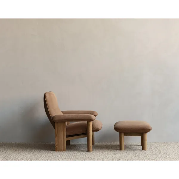 Brasilia Ottoman Walnut/ Moss