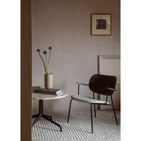 Harbor Column Coffee Table Black/Estremoz Marble Off-white