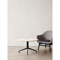Harbor Column Coffee Table Black/Estremoz Marble Off-white