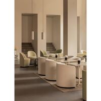 Tearoom Stol Med Swivel Beige/Bouclé